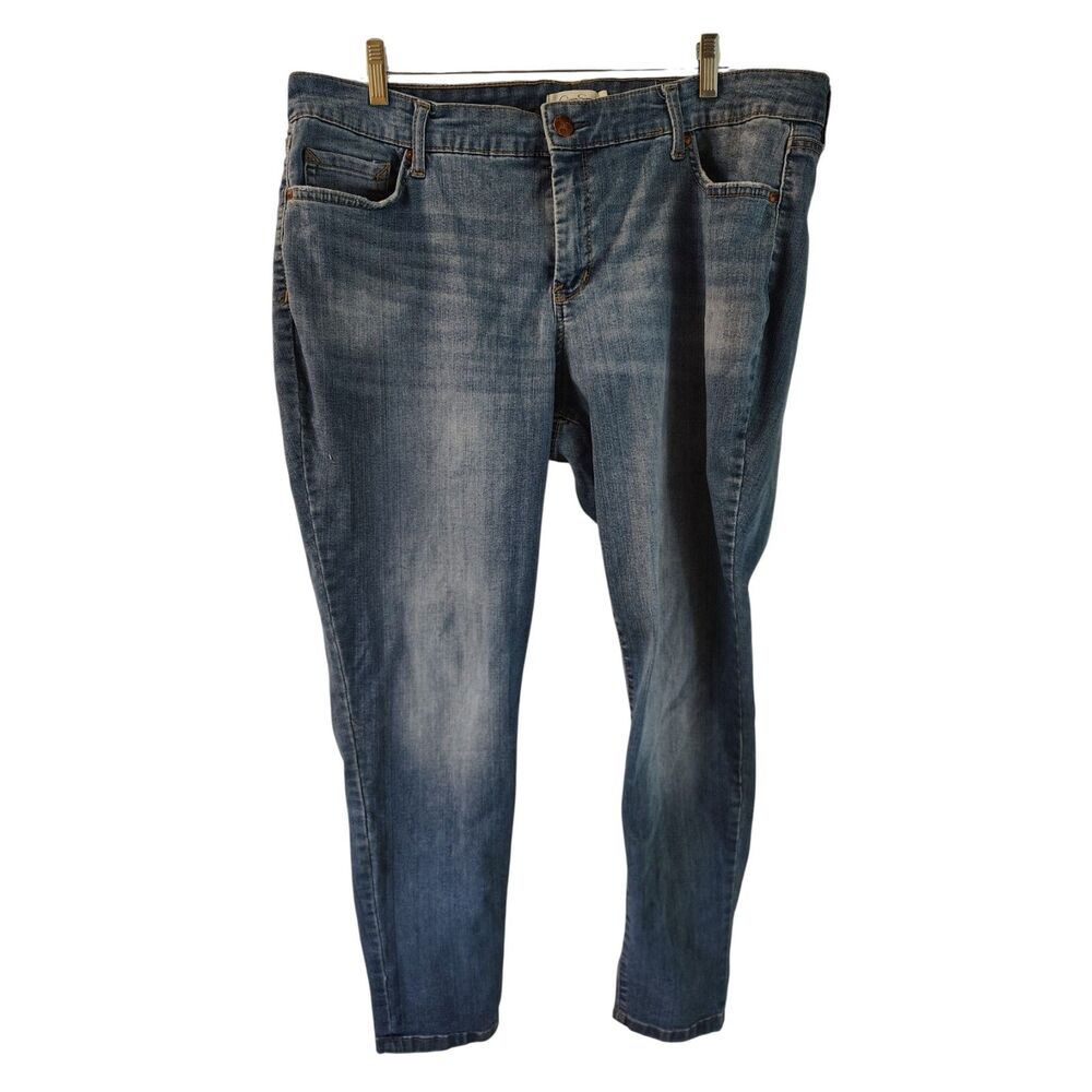 Jessica Simpson Women's 18W Blue High Rise Denim Jeans‎ Forever Rolled Ankle